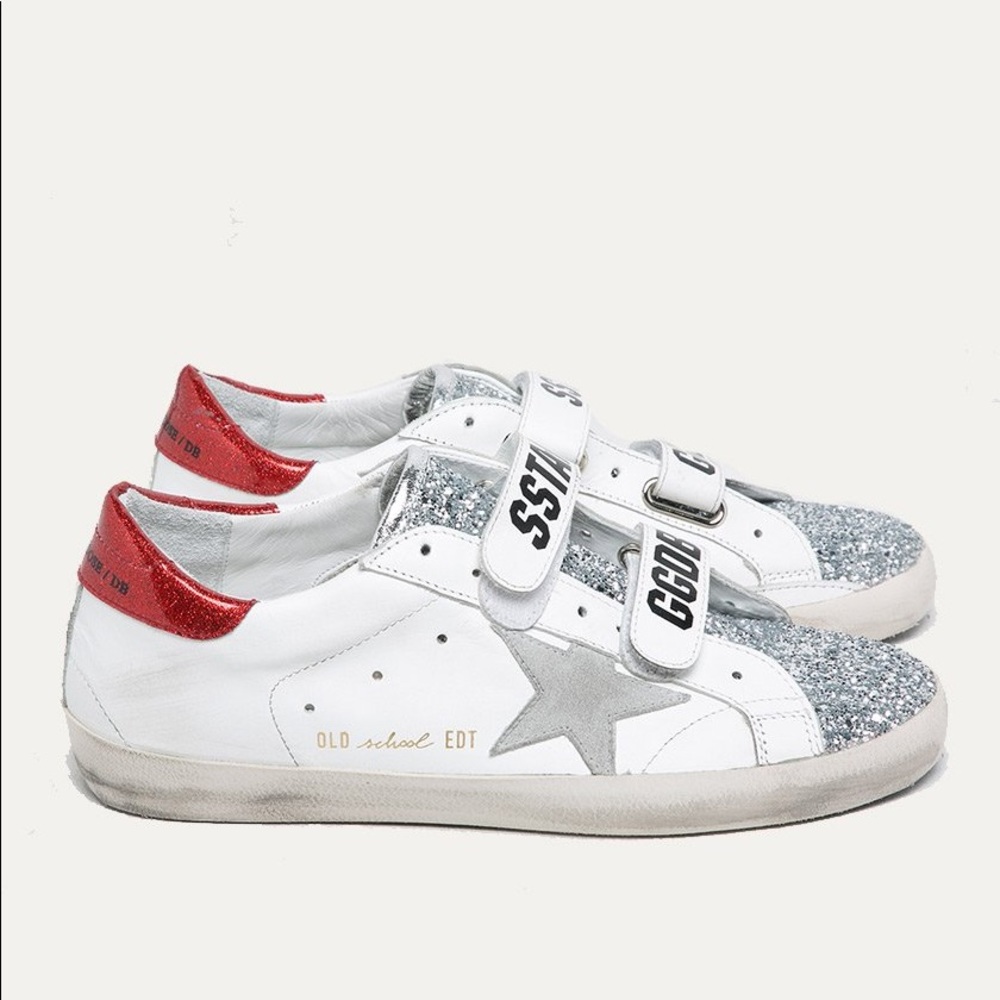Sparkle Golden Goose with Velcro Straps